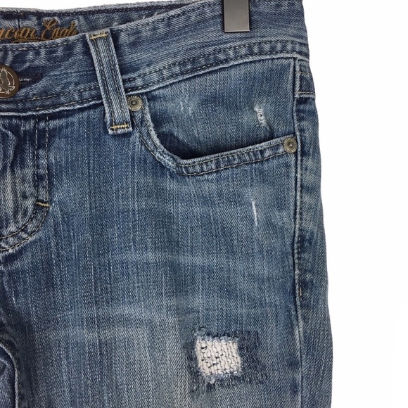 AMERICAN EAGLE OUTFITTERS Jeans Bootcut Stretch Denim Distressed Size 0 Regular - Picture 4 of 11